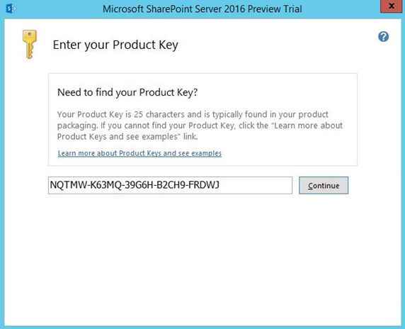 nter the product key 
